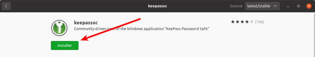 Installer KeePassXC depuis le gestionnaire des applications