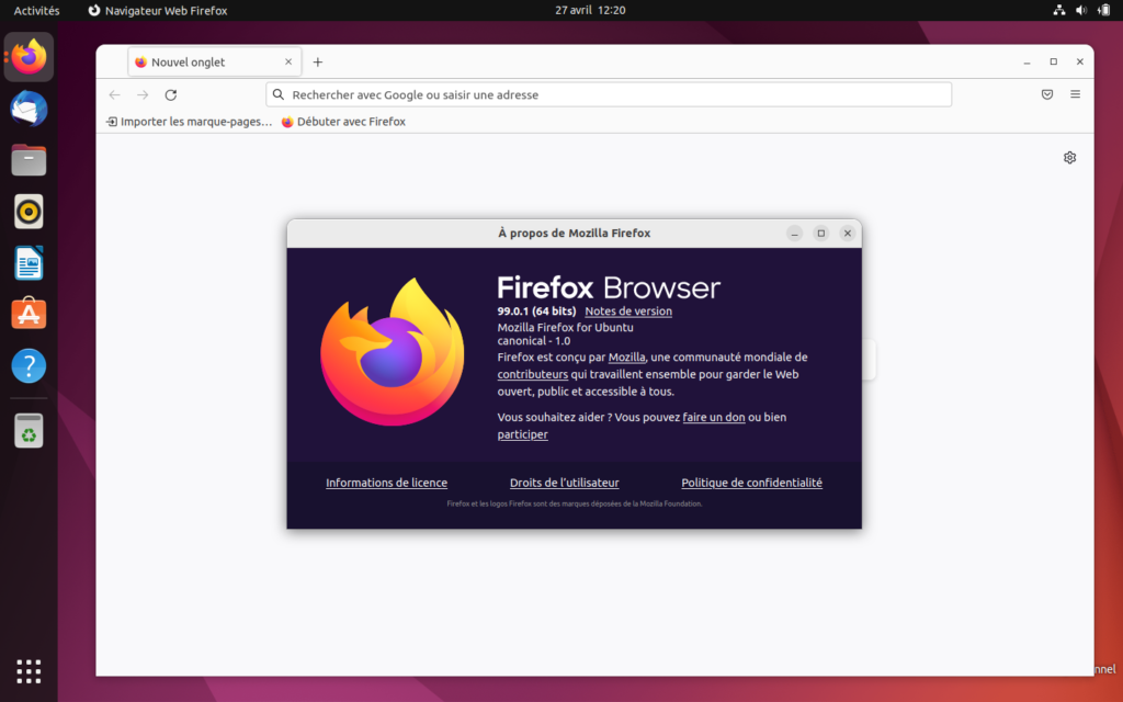 Firefoxau format DEB dans Ubuntu
