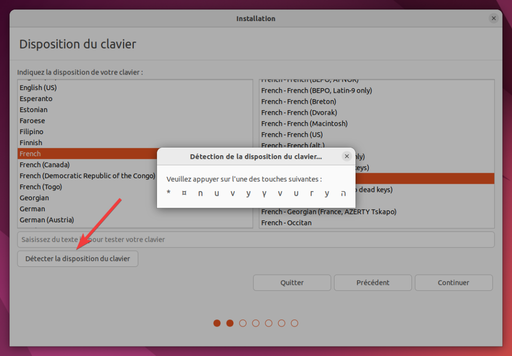 Détecter la disposition du clavier