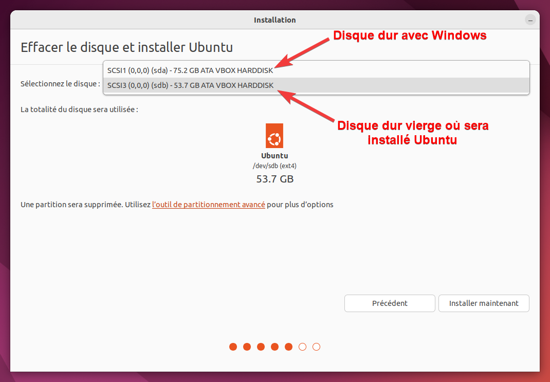 Installer Ubuntu en dualboot à côté de Windows sur un deuxième disque dur à formater - 1