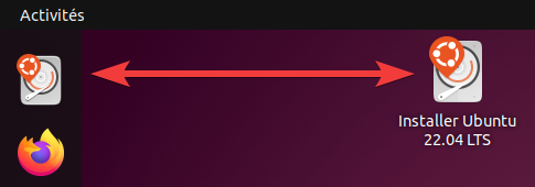 Lanceur installation Ubuntu 22.04 depuis session live