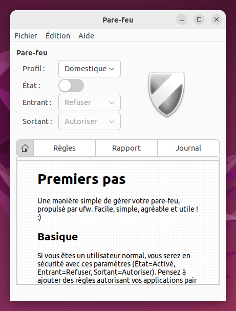Pare-feu Ubuntu - profil domestique