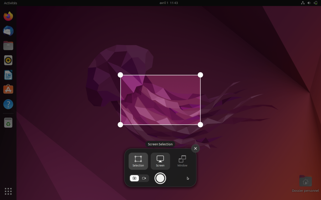 Ubuntu 22.04 LTS - capture d'écran