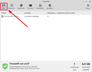 créer sauvegarde timeshift