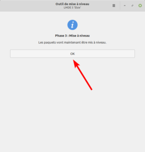 Lancer la mise à niveau vers LMDE 5