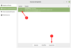 Sources de logiciels - dépôts supplémentaires