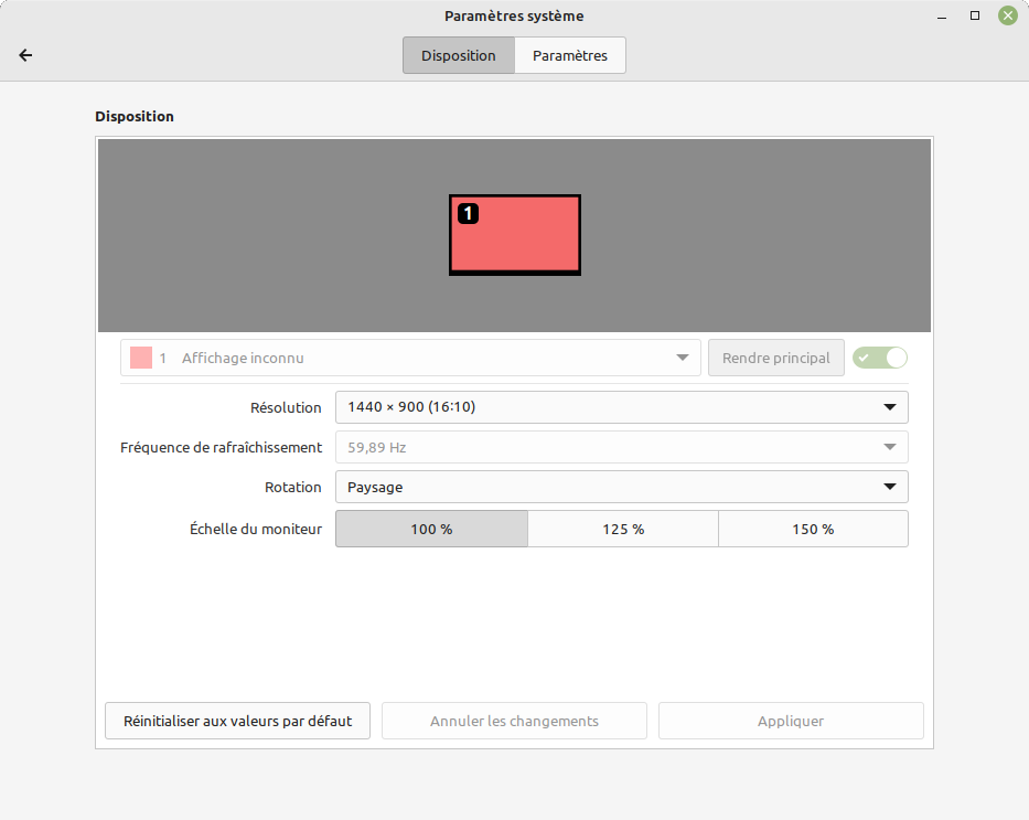 Cinnamon 5.4 - affichage