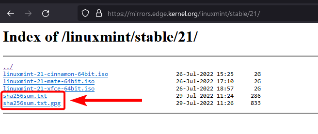 Linux Mint 21 integrity check - files