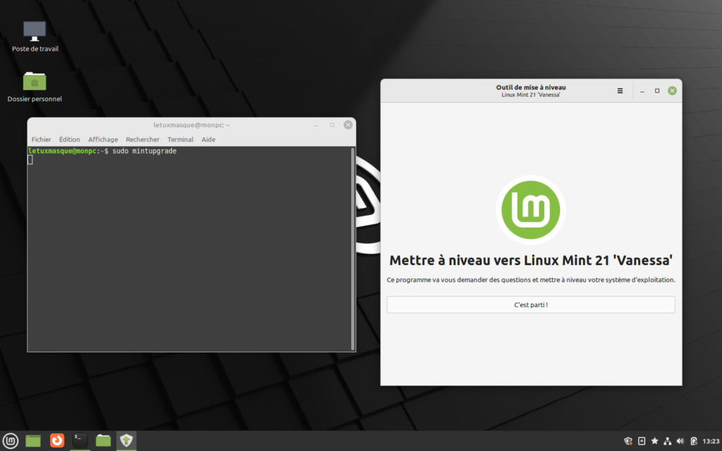 Mettre à niveau vers linux mint 21 - terminal et mintupgrade