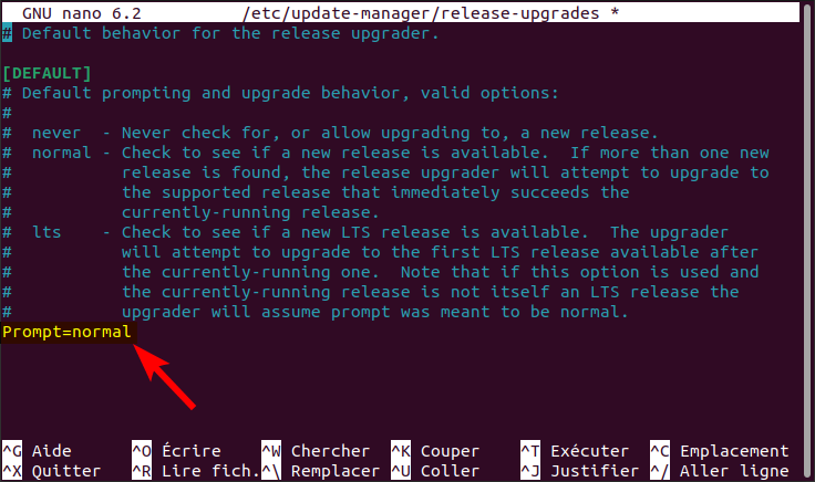 fichier release-upgrades dans Ubuntu 22.04 - Normal