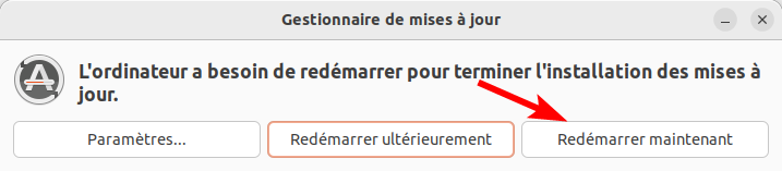 Redémarrage après mises à jour Ubuntu 22.04