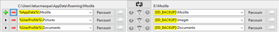 Chemin avec variables sous Windows