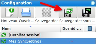 Sauvegarde de la configuration