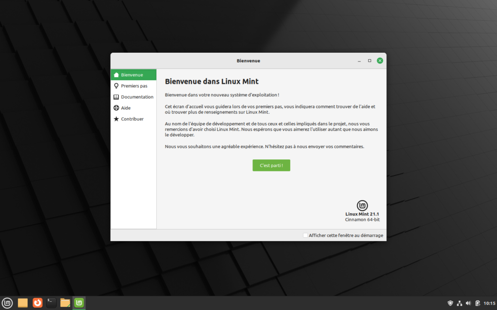 Linux Mint 21.1 après mise à niveau