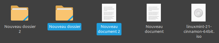 Cinnamon 5.6 - Sélection dans Nemo (thème foncé)