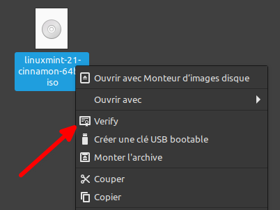Vérifer image ISO dans Nemo