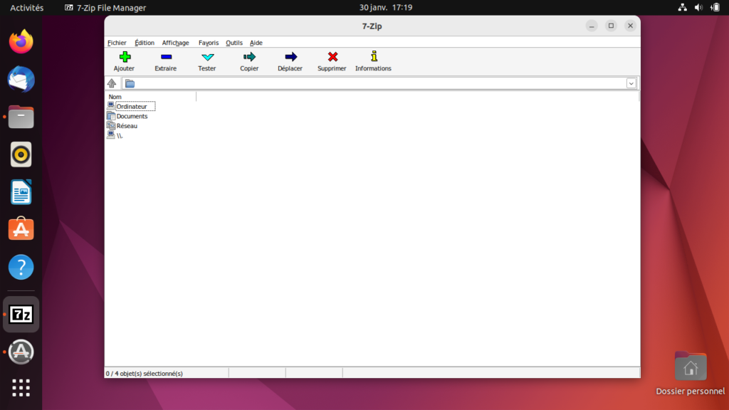 application windows 7-zip sur Ubuntu