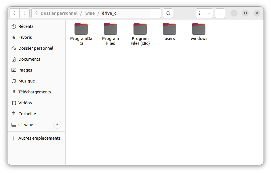 dossier lecteur virtuel drive_c dans un wineprefix