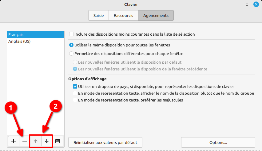 Linux Mint Cinnamon - disposition de clavier ajouté