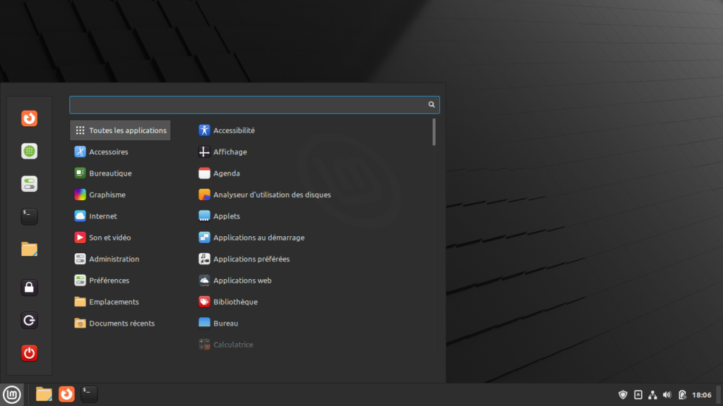 Thème par défaut Linux Mint Cinnamon