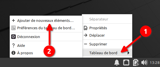 Ajouter applet clavier au tableau de bord XFCE 1