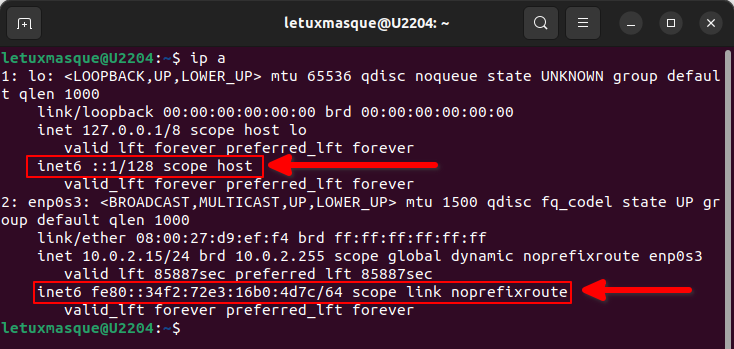 config réseau avec IPv6 sur Ubuntu
