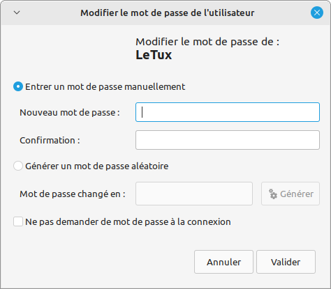 gnome-system-tools - changer le mot de passe d'un autre compte sous Linux