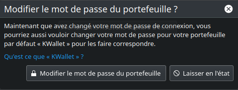 Changer le mot de passe de KWallet - KDE