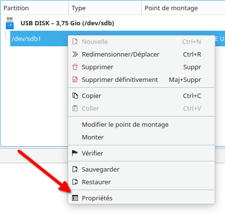 Formater une clé USB ou une partition dans Kubuntu 2