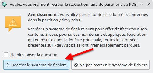 Formater une clé USB ou une partition dans Kubuntu 4