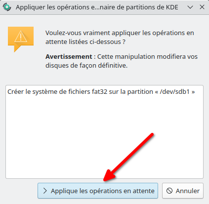 Formater une clé USB ou une partition dans Kubuntu 6