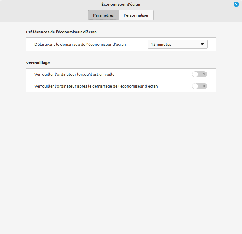 Linux Mint Cinnamon - Économiseur d'écran 1