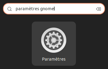 Lanceur paramètres GNOME