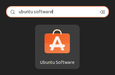 Lanceur Ubuntu software dans le menu des applications