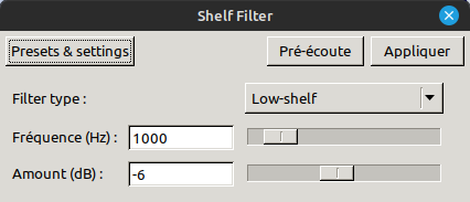 Shelf filter