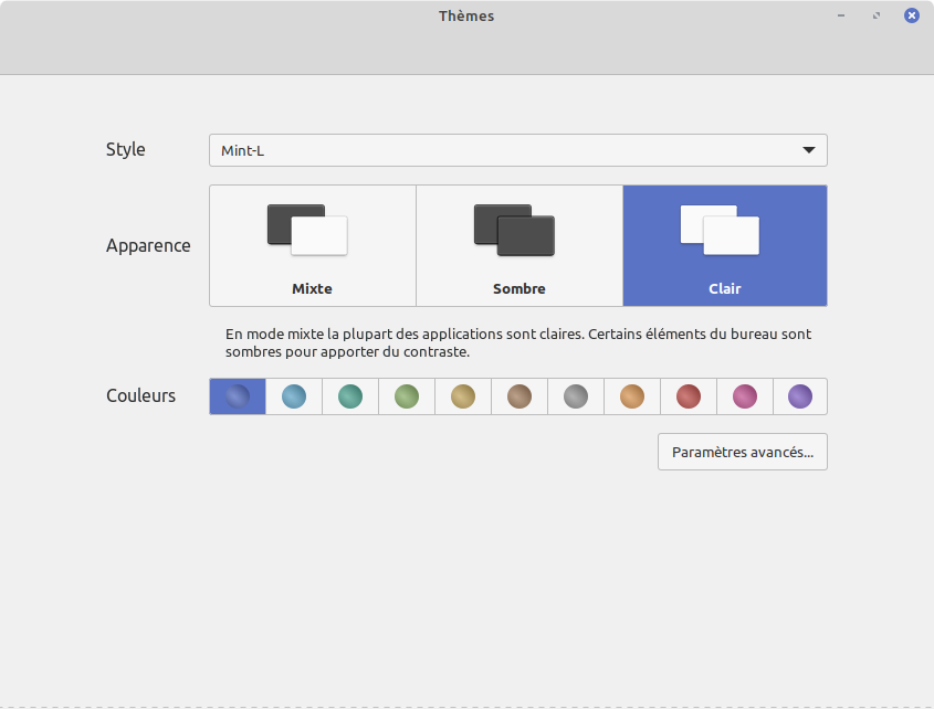 LMDE 6 “Faye” - cinnamon 5.8 - themes 2