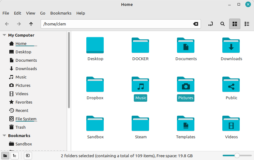Linux Mint 21.2 - Couleur Cyan