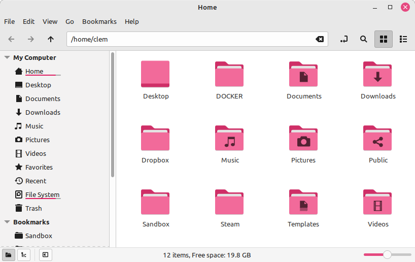 Linux Mint 21.2 - Couleur Pink