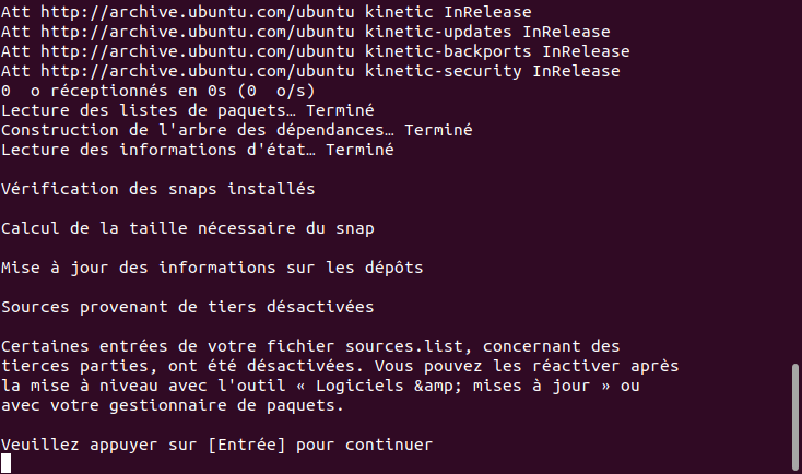 Mise à niveau vers Ubuntu 23.04 en CLI - 2 - Désactivation dépôts tiers