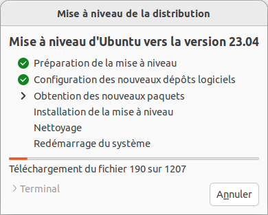 Mise à niveau vers Ubuntu 23.04