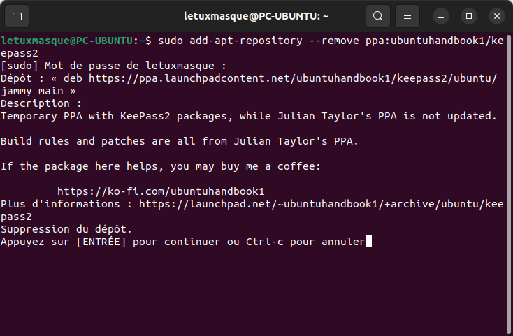 Supprimer PPA dans Ubuntu en CLI