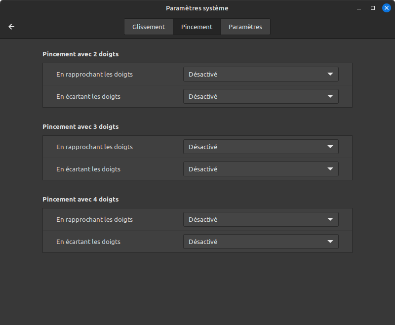 Cinnamon 5.8 Paramètres des interfaces gestuelles 2