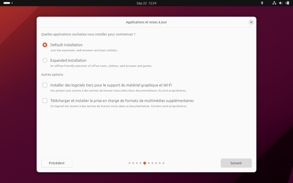 Ubuntu 23.10 - Choix type installation