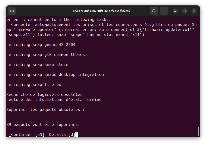 Mise à niveau vers Ubuntu 23.10 en CLI - 4 - Nettoyage post-installation