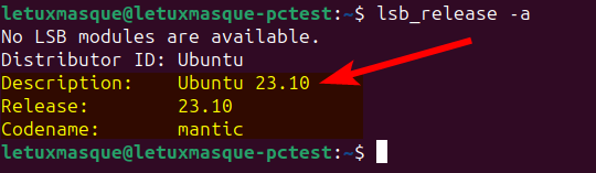 Vérification version Ubuntu en CLI