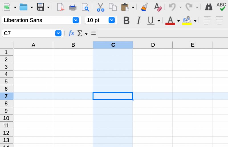 LibreOffice 24.2 Calc - Surbrillance ligne et colonne