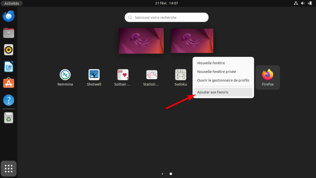 Ajouter lanceur Firefox au format DEB au dock Ubuntu