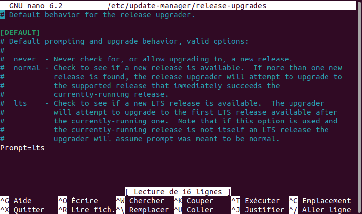 fichier release-upgrades dans Ubuntu - lts
