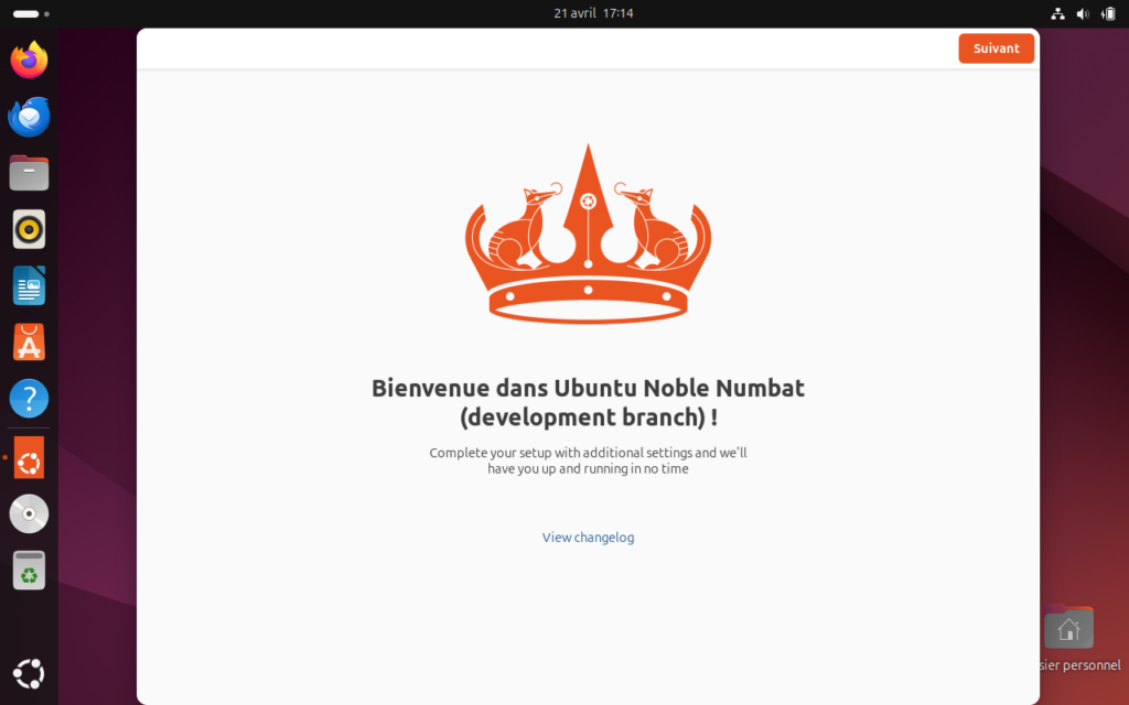Bienvenue post installation Ubuntu 54.04 LTS