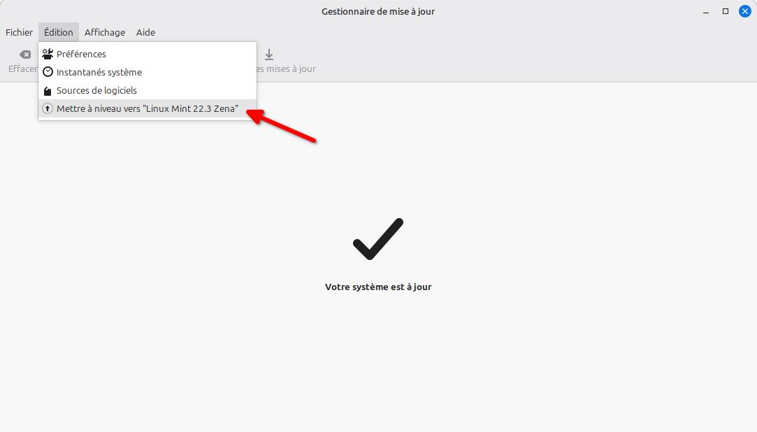 Mise à niveau vers Linux Mint 22.3 - 1